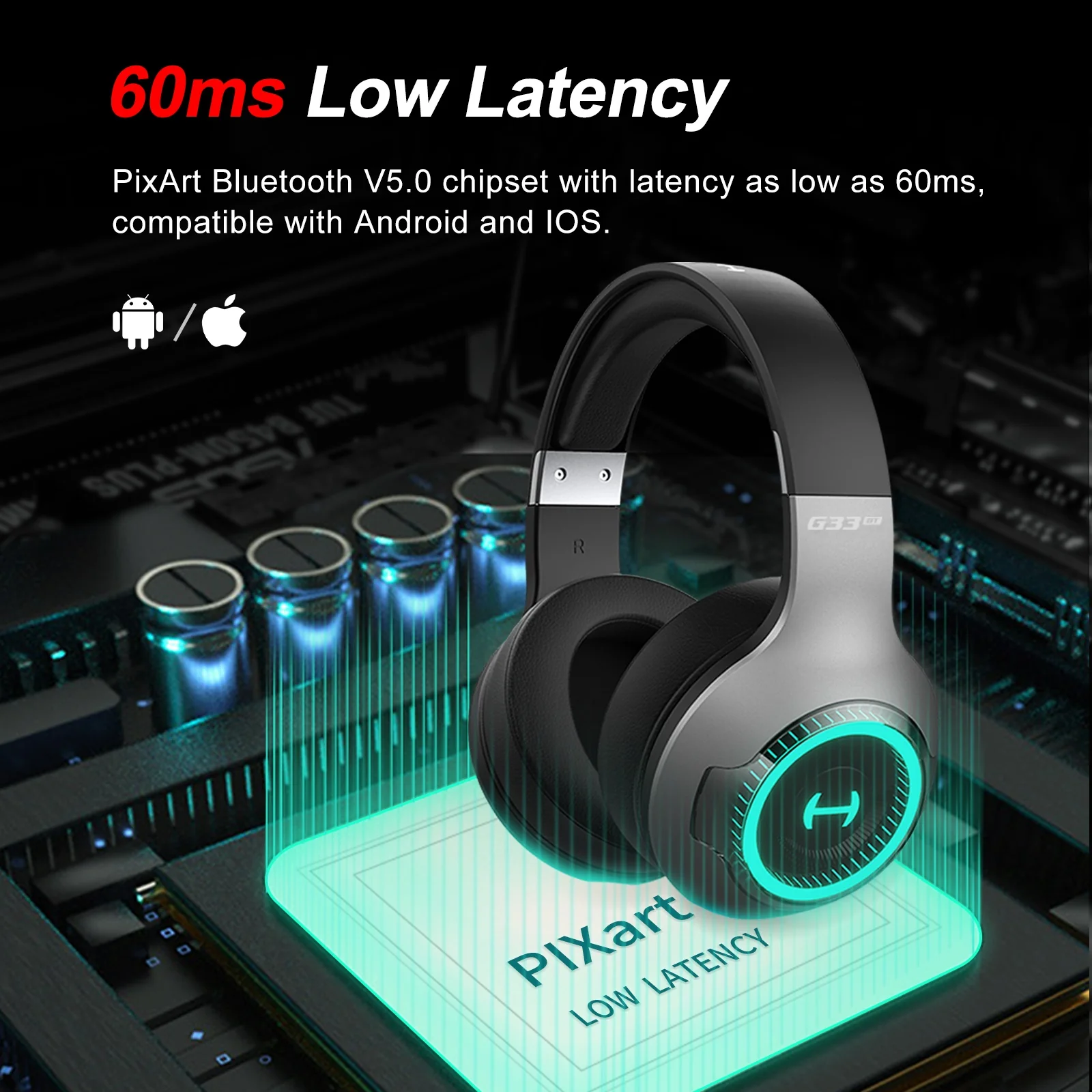 G33BT Low Latency Bluetooth Gaming Headphones - Image 3